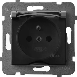 Ospel Aria szary mat - gniazdo bryzgoszczelne GPH-1UZ/m/70/d - Gniazdka elektryczne - miniaturka - grafika 1