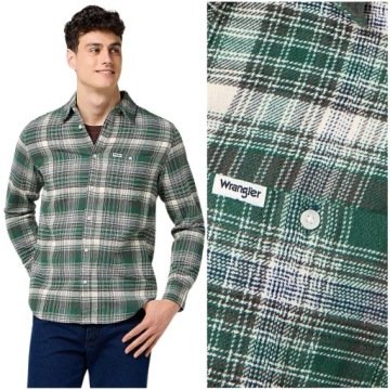 Wrangler Brushed 1 Pkt Shirt klasyczna koszula bawełniana męska w kratę S