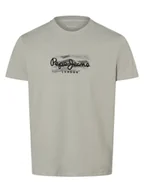 Koszulki męskie - Pepe Jeans Koszulka męska - Castle Mężczyźni Bawełna zielony nadruk, M - miniaturka - grafika 1