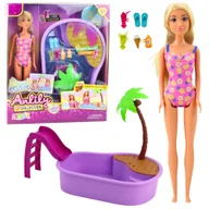 Lalki dla dziewczynek - Zestaw Lalka Anlily Na Plaży Basen Palma Akcesoria 8 El. - miniaturka - grafika 1