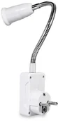 Gniazdka elektryczne - Elastyczny adapter gniazda żarowki E27 z włącznikiem i wtyczką do kontaktu - miniaturka - grafika 1