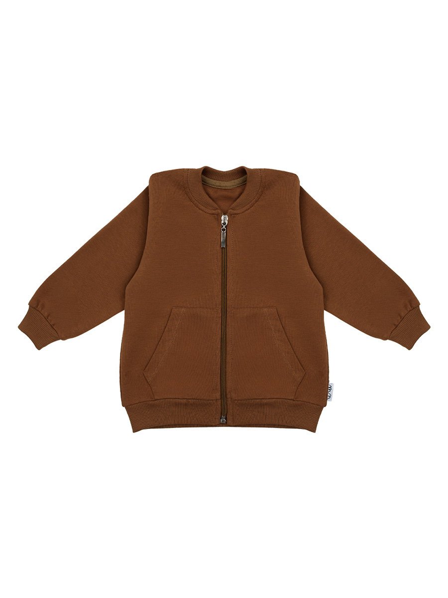 Chłopięca bluza bomberka ze stójką brązowa Nicol,r.104