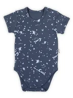 Body dla niemowląt - Niemowlęce body z krótkim rękawem w plamki granatowe Nicol,r.80 - miniaturka - grafika 1