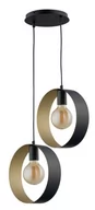 Lampy sufitowe - Sigma Stylowa lampa wisząca biura i domu HAPPY E27 60W szer. 38cm czarny złoty 32284 - miniaturka - grafika 1