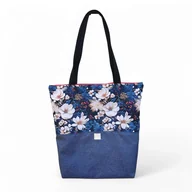 Torebki damskie - Torba shopper na zakupy wodoodporna shopperka torba na ramię kwiaty jabłoni - miniaturka - grafika 1