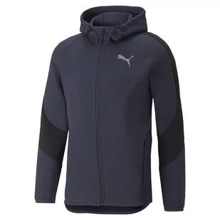 Bluza z kapturem męska Puma EVOSTRIPE FULL-ZIP granatowa 84740143-S - Bluzy męskie - miniaturka - grafika 1