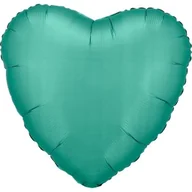 Balony i akcesoria - Balon foliowy Lustre Jade Green serce 43cm - miniaturka - grafika 1