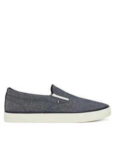 Tommy Hilfiger Tenisówki Th Hi Vulc Low Slip On Ch FM0FM05390 Niebieski - Trampki męskie - miniaturka - grafika 1