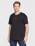 Koszulki męskie - Hugo T-Shirt Linked 50480246 Czarny Comfort Fit - miniaturka - grafika 1