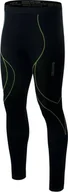 Spodnie sportowe męskie - Hi-Tec Bielizna spodnie Ikar Bottom black-lime punch r. L - miniaturka - grafika 1