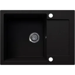 EOS Zlewozmywak granitowy UNITO z ociekaczem (czarny brokat srebrny) - Zlewozmywaki EOS Zlewozmywak granitowy UNITO z ociekaczem (czarny brokat srebrny) - Zlewozmywaki - miniaturka - grafika 1