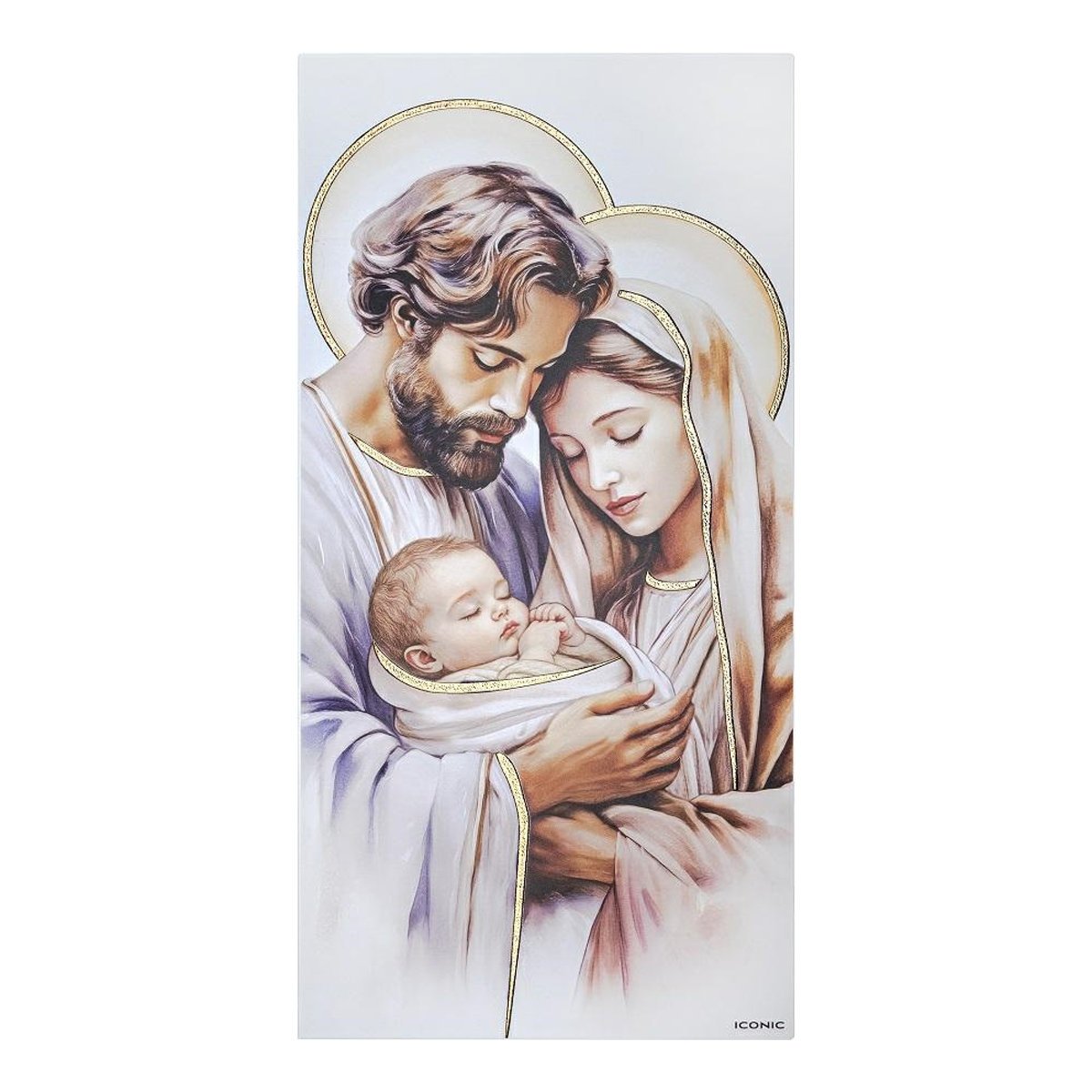 Obrazek Święta Rodzina na drewnie 12 x 24 cm