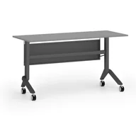 Biurka - Mobilny stół PRIMO MOVE, 1400 x 600 mm, podstawa czarna, grafitowy - miniaturka - grafika 1