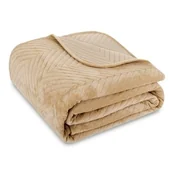 Narzuty - Narzuta Caden 200 x 220 cm jodełka welurowa beżowy - miniaturka - grafika 1