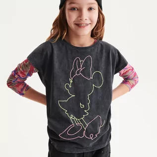 Koszulki dla dziewczynek - Reserved - T-shirt Minnie Mouse - Czarny - grafika 1