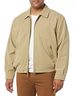 Kurtki męskie - LONDON FOG Męska kurtka golfowa z podszewką z siatki i zamkiem błyskawicznym z przodu, lekka kurtka bawełniana, piaskowy, L - miniaturka - grafika 1