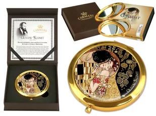 Lusterko Otwierane Kosmetyczne Klimt Pocałunek - Lusterka do makijażu - miniaturka - grafika 1