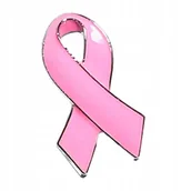 Broszki - PRZYPINKA, PIN BROSZKA BROCHA RÓŻOWA WSTĄŻKA - SYMBOL WALKI Z RAKIEM PIERSI - miniaturka - grafika 1