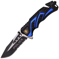 Noże - Nóż składany ratowniczy Master Cutlery MTech PD Spring Assisted - Black/Blue - miniaturka - grafika 1