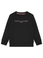 Bluzy dla chłopców - Tommy Hilfiger Bluza Essential Sweatshirt KS0KS00212 Czarny Regular Fit - miniaturka - grafika 1