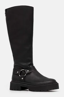 Steve Madden kozaki Glimmer damskie kolor czarny na płaskim obcasie lekko ocieplone SM11003331 - Kozaki damskie - miniaturka - grafika 1