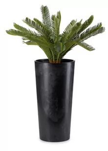 Doniczka wysoka DONICA do salonu na kwiaty slim czarna nowoczesna wkład eko - Donice - miniaturka - grafika 1
