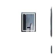 Lustra - Lustro łazienkowe LED, Bluetooth audio, przeciwmgielne, 23,62x31,50 cala, ciemnoszare - miniaturka - grafika 1