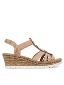 Sandały damskie - Rieker Sandały CEO-619B2-31 Różowy - miniaturka - grafika 1