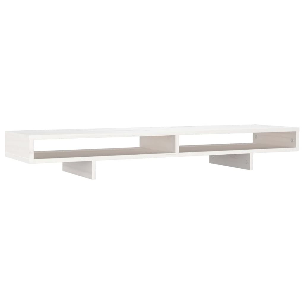vidaXL Podstawa pod monitor biała 100x27x14 cm lite drewno sosnowe