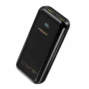 Powerbank Pisen Led 20000 Mah 22.5W Mocny Usb-C / Micro / Usb Pd Qc Czarny - Powerbanki - miniaturka - grafika 1