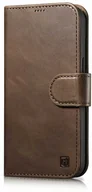 Etui i futerały do telefonów - iCarer Oil Wax Wallet Case 2in1 etui iPhone 14 skórzany pokrowiec z klapką Anti-RFID brązowy (WMI14220721-BN) - miniaturka - grafika 1