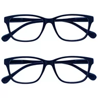 Etui na dokumenty i karty - UV Reader Granatowe lekkie okulary do czytania, wartość, 2 sztuki, designerski, styl dla mężczyzn i kobiet, z etui UVR2PK027 +3,50 - miniaturka - grafika 1