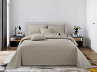 Narzuty - Beżowa Narzuta Pikowana na Łóżko 200x220 TRIO - miniaturka - grafika 1