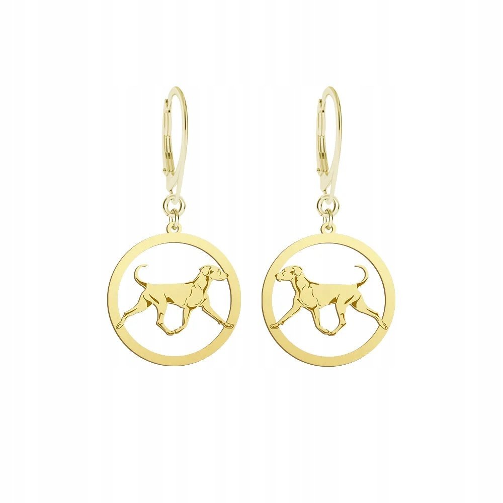 Kolczyki Złote z psem Pinczer Średni 925 Prezent Kobieta GRAWER GRATIS