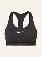 Biustonosze - Nike Biustonosz Sportowy Dri-Fit Swoosh Z Siateczką schwarz - miniaturka - grafika 1