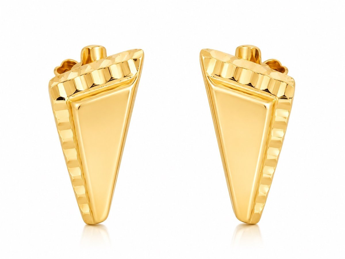Kolczyki złote Au 585 geometryczne eleganckie
