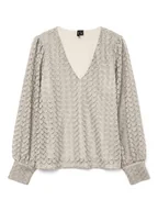 Bluzki damskie - Vero Moda Bluzka w kolorze beżowym - miniaturka - grafika 1
