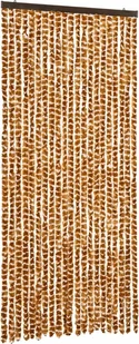 vidaXL Zasłona w kolorze ochry i bieli 90x200 cm szenilowa - Zasłony - miniaturka - grafika 1
