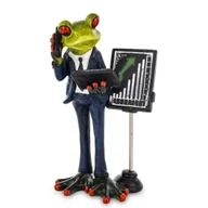 Figurki dekoracyjne - ŻABA ZIELONA Biznesowa Figurka Dekoracyjna Biznesmen - miniaturka - grafika 1