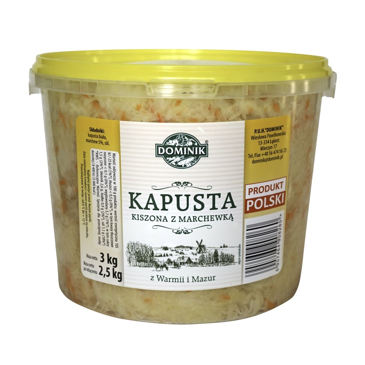 Kapusta kiszona z żurawiną Dominik 1 kg
