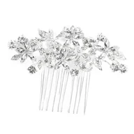 Ozdoby do włosów - OZDOBA DO WŁOSÓW srebrna ŚLUBNA cyrkonie GRZEBYK - miniaturka - grafika 1