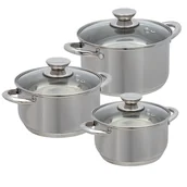 Zestawy garnków i patelni - Komplet garnków z pokrywką LEA, 1,5l, 2l i 2,5l, 6 elementów - miniaturka - grafika 1