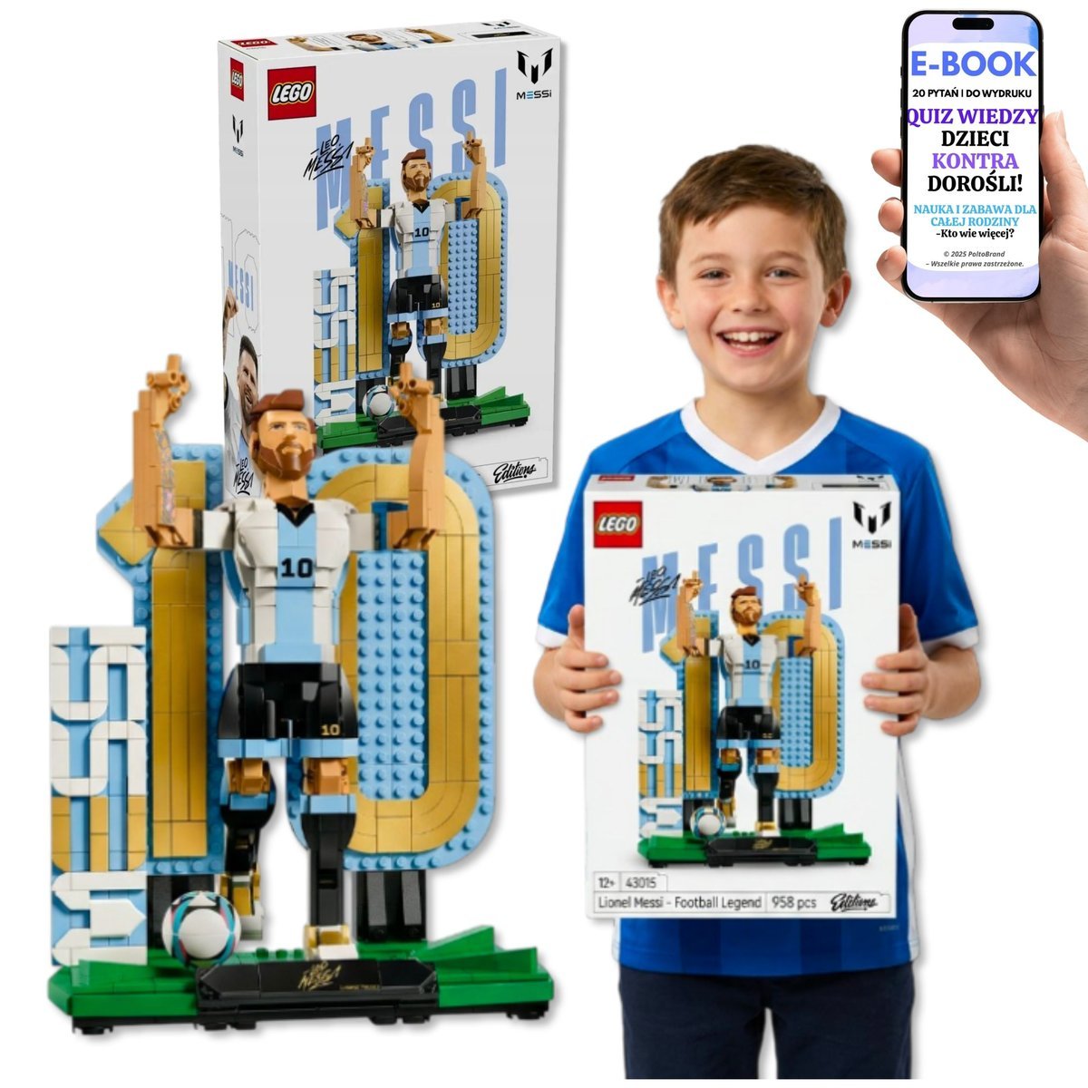 LEGO MESSI Piłkarska Legenda Numer 10 Prezent Dla Chłopca Kibica Piłki Nożnej (43015) + E-BOOK-2