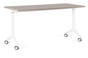 Biurko na kółkach Yumi S - Biały - Stelaż i Blat - 150x70 cm - YZ-14 Beżowy - Biurka - miniaturka - grafika 1