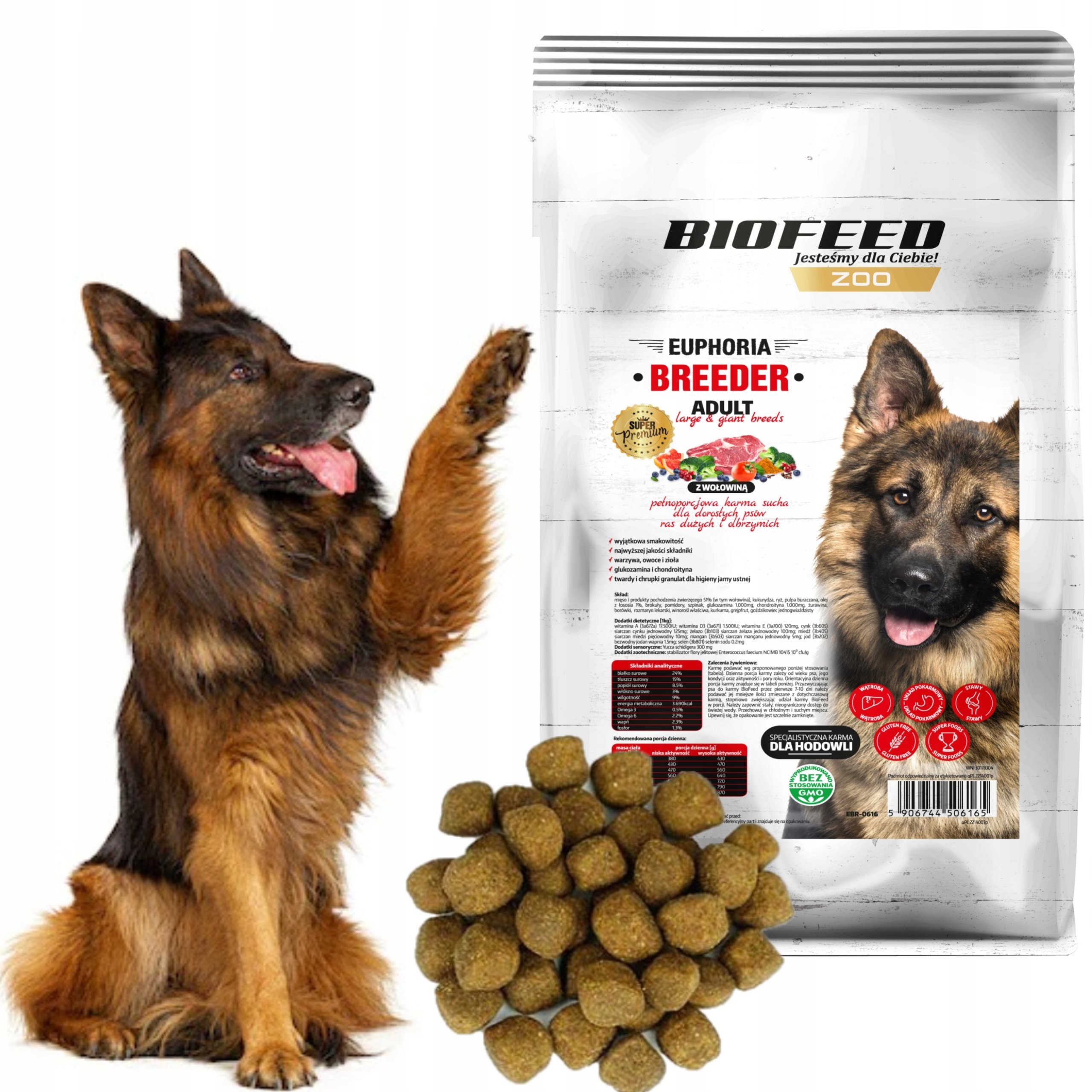 Karma Dla Psa Biofeed Adult Large Giant Z Wołowiną 15Kg