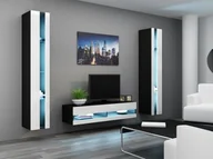 Meblościanki - Cama Meble Zestaw VIGO NEW 12 czarny/biały połysk - miniaturka - grafika 1