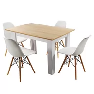 Stoły z krzesłami - Zestaw stół Modern 120 SW i 4 krzesła Milano białe - miniaturka - grafika 1