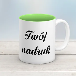 Kubek CLASSIC z jasnozielonym wnętrzem z Twoim nadrukiem - Kubki - miniaturka - grafika 1