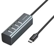 Huby USB - HUB AWEI CL-122T 4xUSB-A/USB-C czarny/black - miniaturka - grafika 1