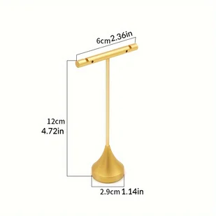 TEMU Elegancki zestaw stojaków na metalowe kolczyki w kształcie litery T, wyświetlacz biżuterii do sprzedaży detalicznej, organizator naszyjników i - Inne - miniaturka - grafika 1